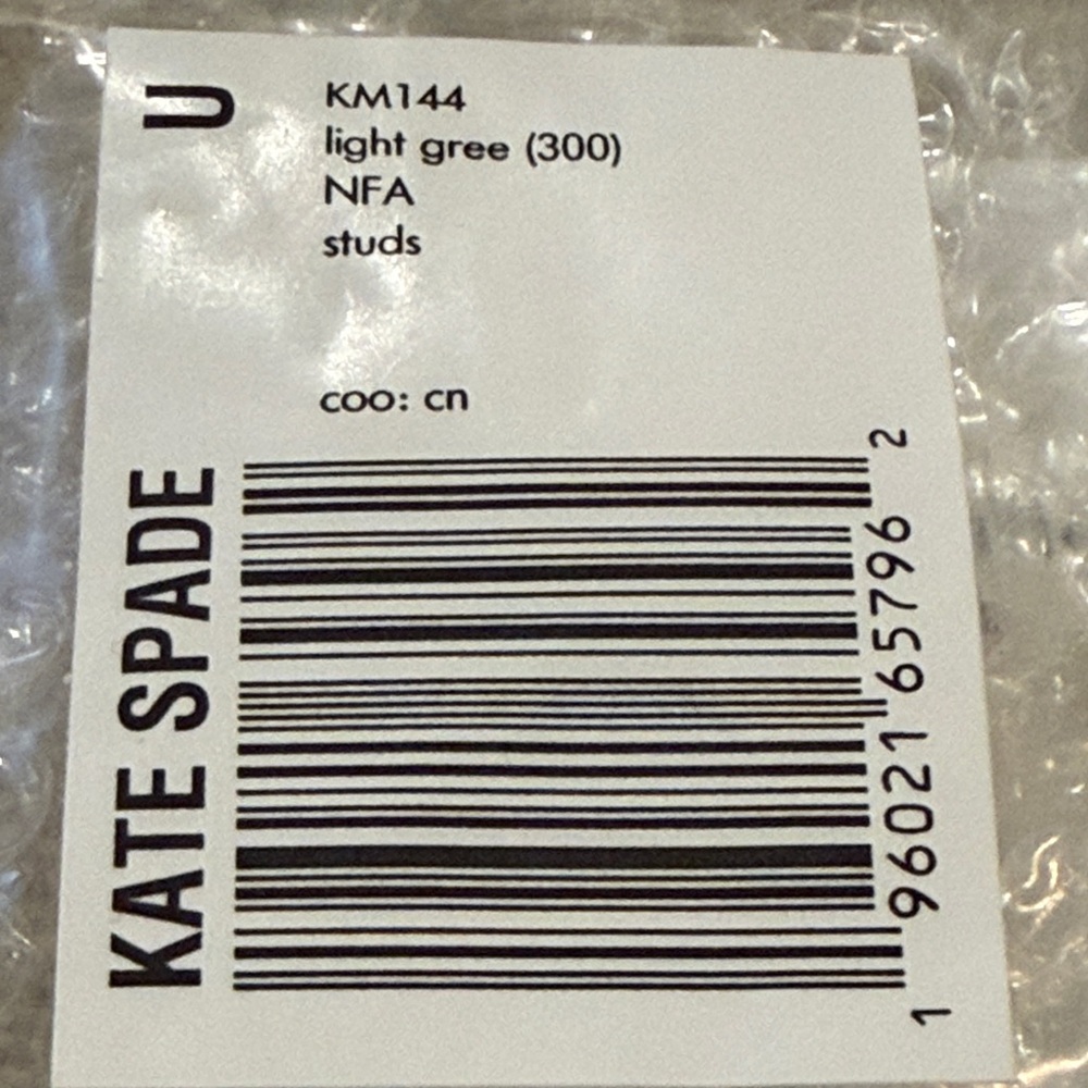 kate spade Light Green/Gold High Shine Studs/NWT - Picture 9 of 9